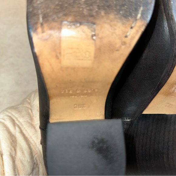Rag & Bone Black Leather Harrow Boots Booties Size 38.5 (US 8) - Picture 6 of 9
